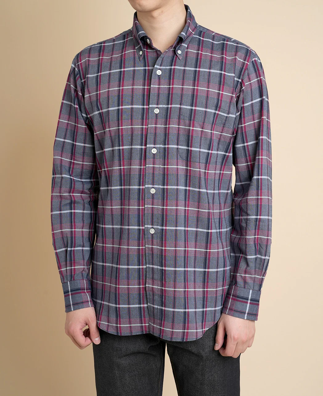 VINTAGE IVY BUTTON-DOWN BLUE MADRAS PLAID - Image 3