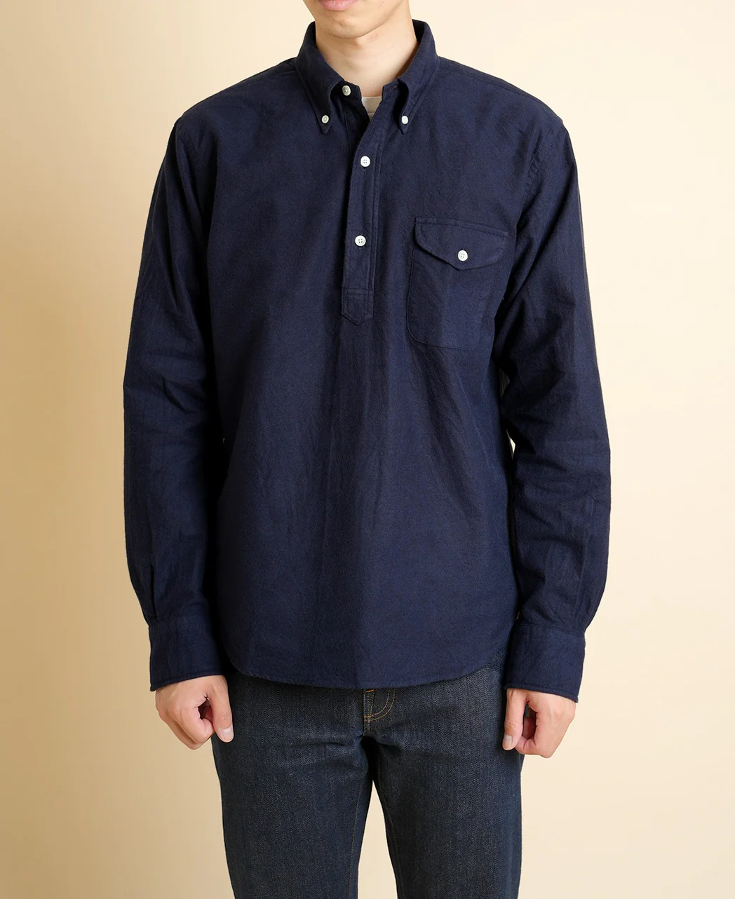 VINTAGE IVY BRUSHED NAVY OXFORD SHIRT - Image 3