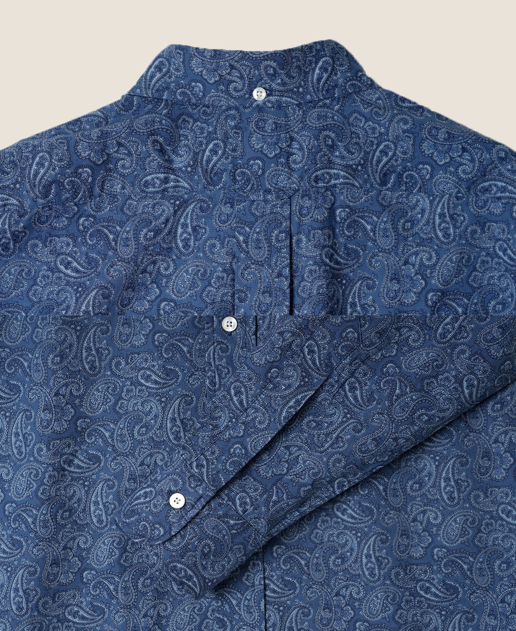 Vintage Ivy Blue Paisley Print Shirt - Image 8