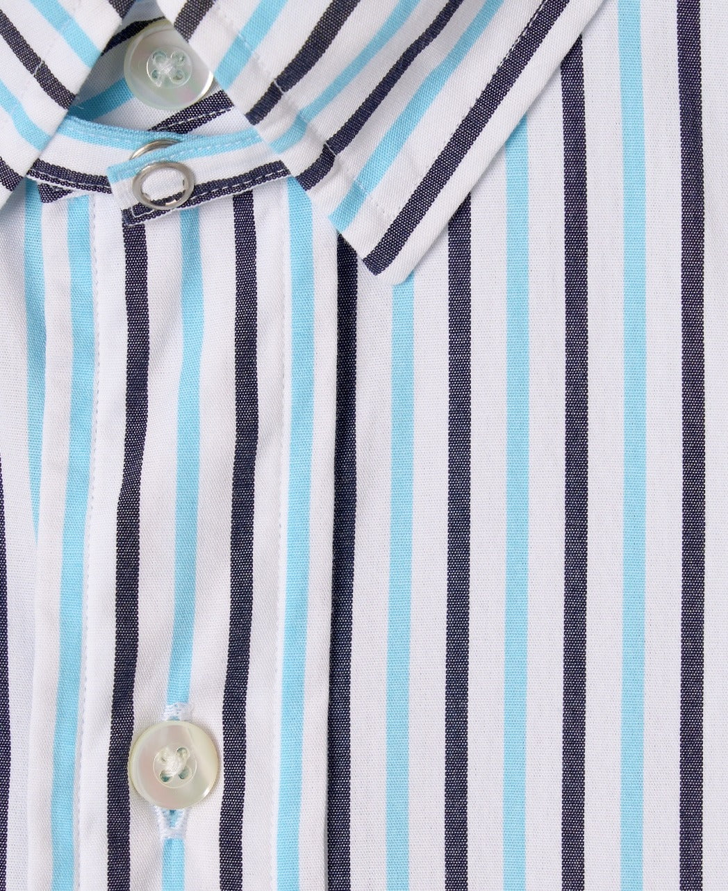 Vintage Ivy Multi Blue Stripe Tab Collar Shirt - Image 5