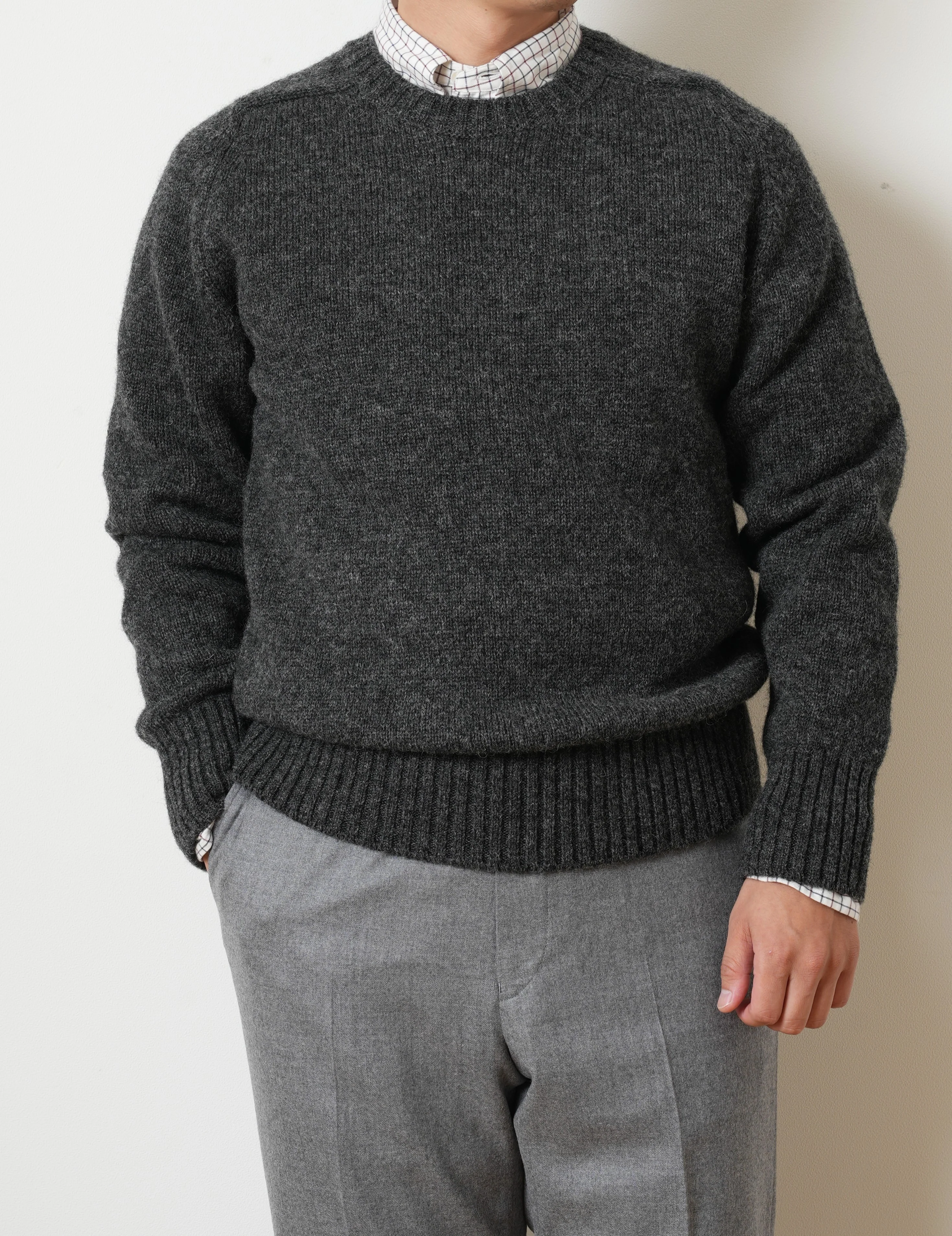 5 Gauge Shetland Crewneck Sweater - Image 5