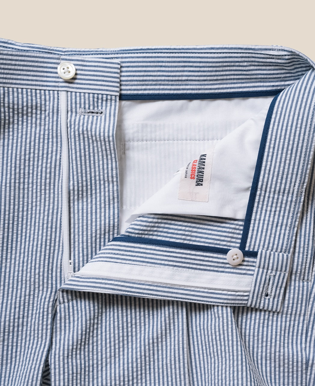 Classic Cut Ivy Trousers Seersucker Stripe - Image 2