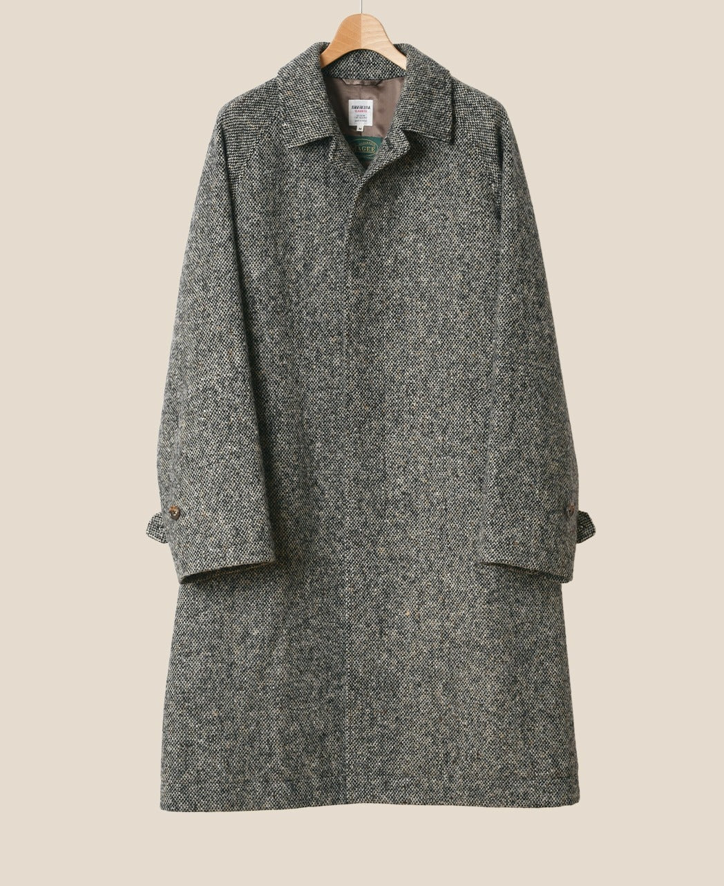 ONE PIECE SLEEVE BALMACAAN COAT DONEGAL TWEED