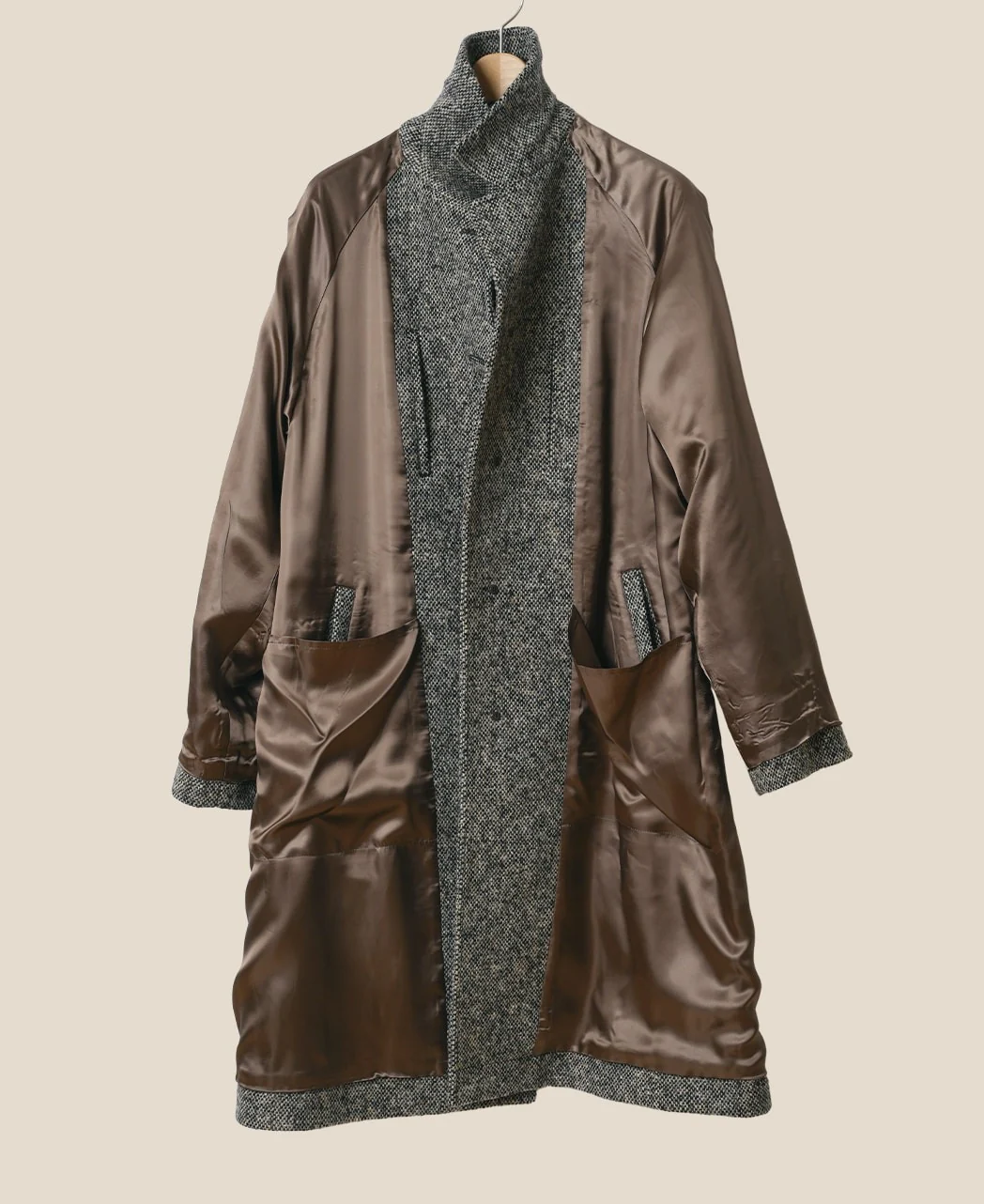 ONE PIECE SLEEVE BALMACAAN COAT DONEGAL TWEED - Image 6