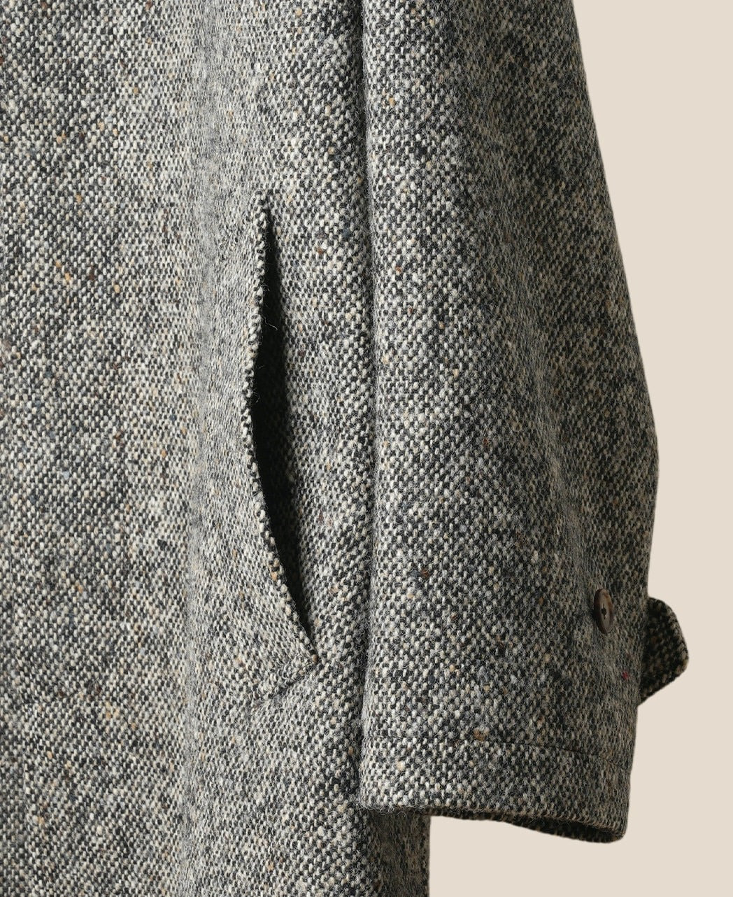 ONE PIECE SLEEVE BALMACAAN COAT DONEGAL TWEED - Image 9