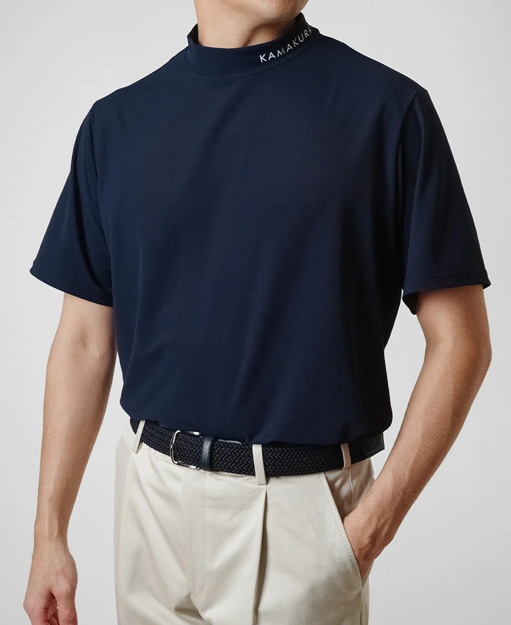 kamakura logo Mock Neck Golf T shirt - Image 7
