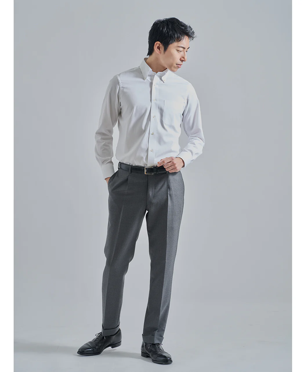 TOKYO SLIM FIT - Button Down Pinpoint Oxford J-TECH EASY CARE - Image 3