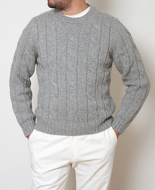 Wool Cashmere CREW NECK SWEATER 7 GAUGE - Image 14