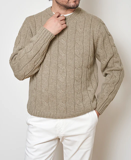 Wool Cashmere CREW NECK SWEATER 7 GAUGE - Image 20