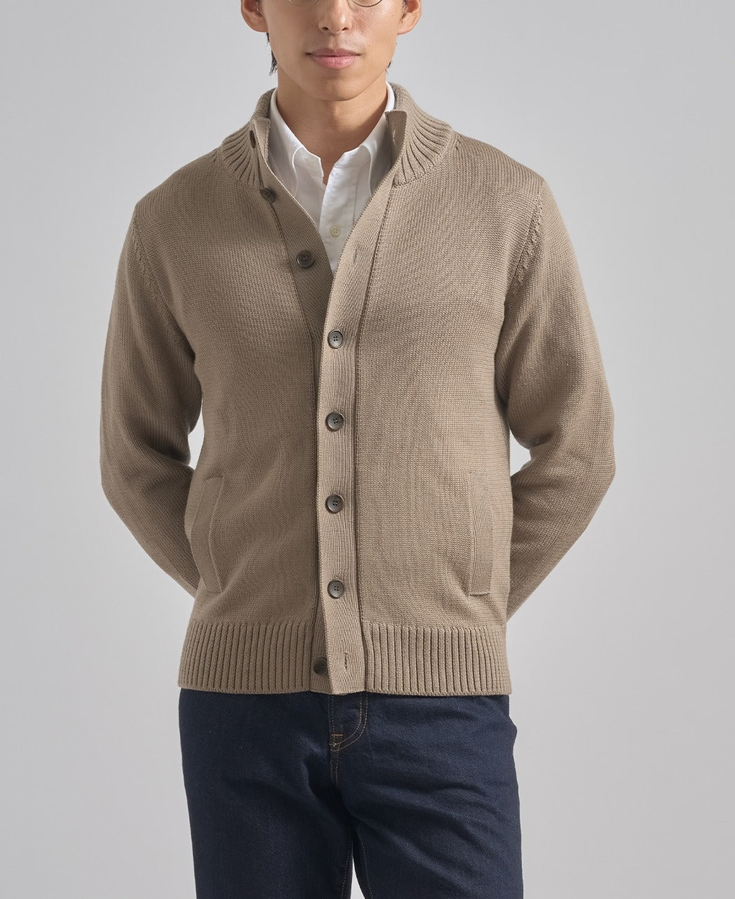 Stand Collar Cardigan Extra Fine Merino - Image 14