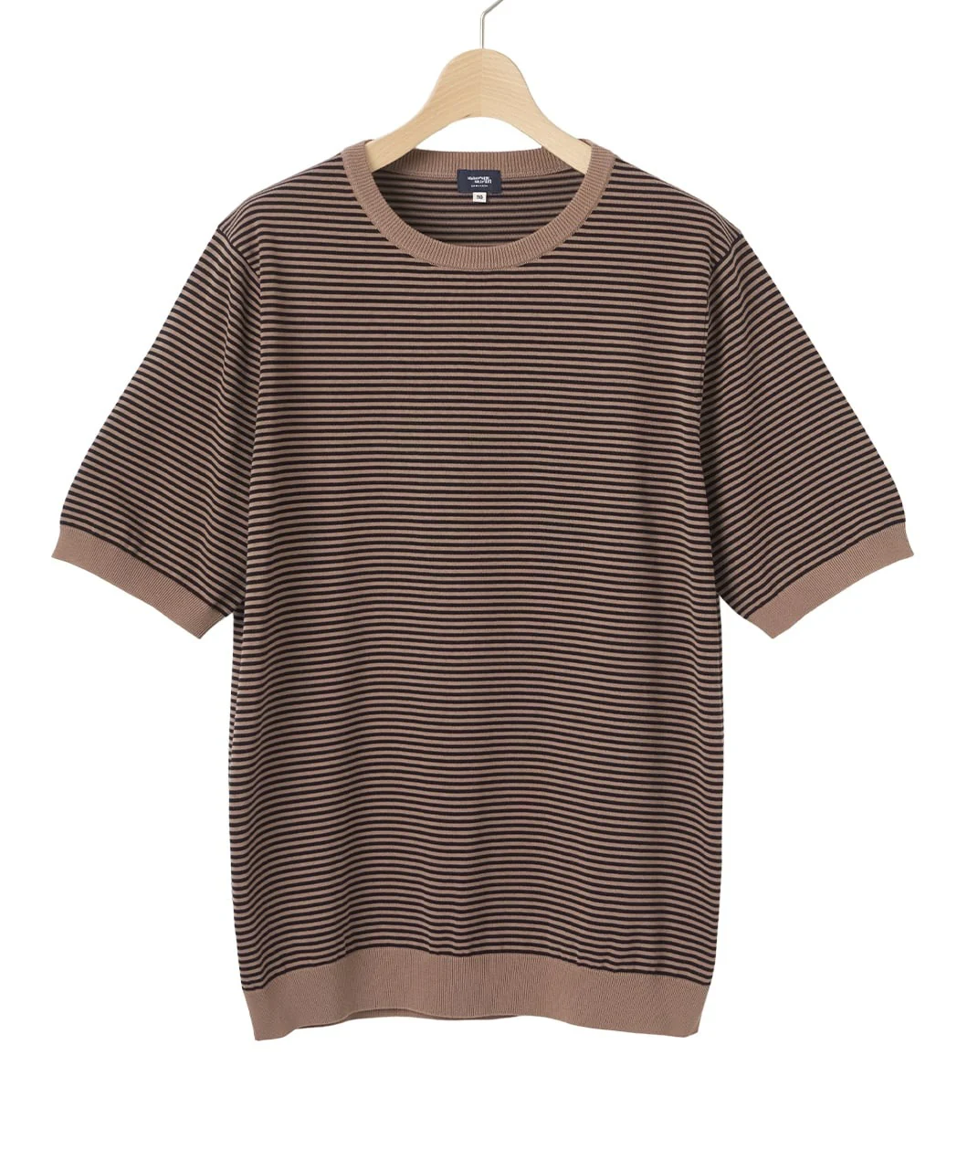 High-Twist Cotton Deodorant Border Knit T-Shirt - Image 17