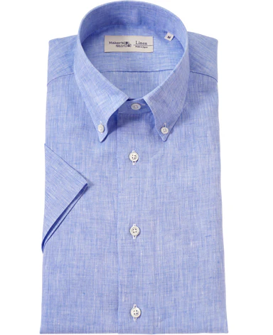 Short Sleeve Shirt - Button Down Linen - Image 3
