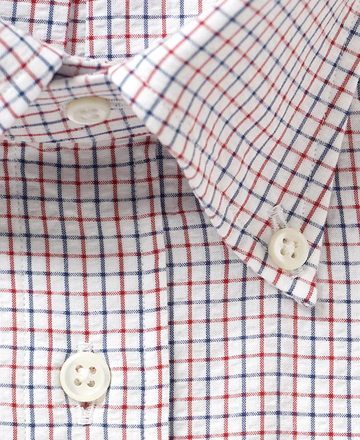 Short Sleeve Shirt - Button Down Seersucker - Image 4