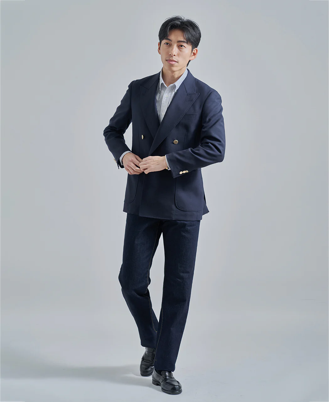 Casual Button Down Oxford Stripe - Image 10