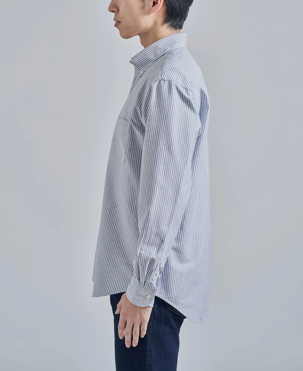 Casual Button Down Oxford Stripe - Image 12