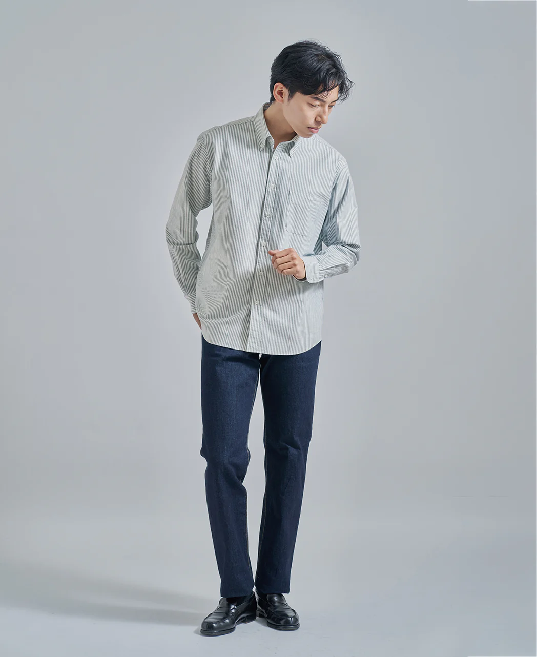 Casual Button Down Oxford Stripe - Image 20