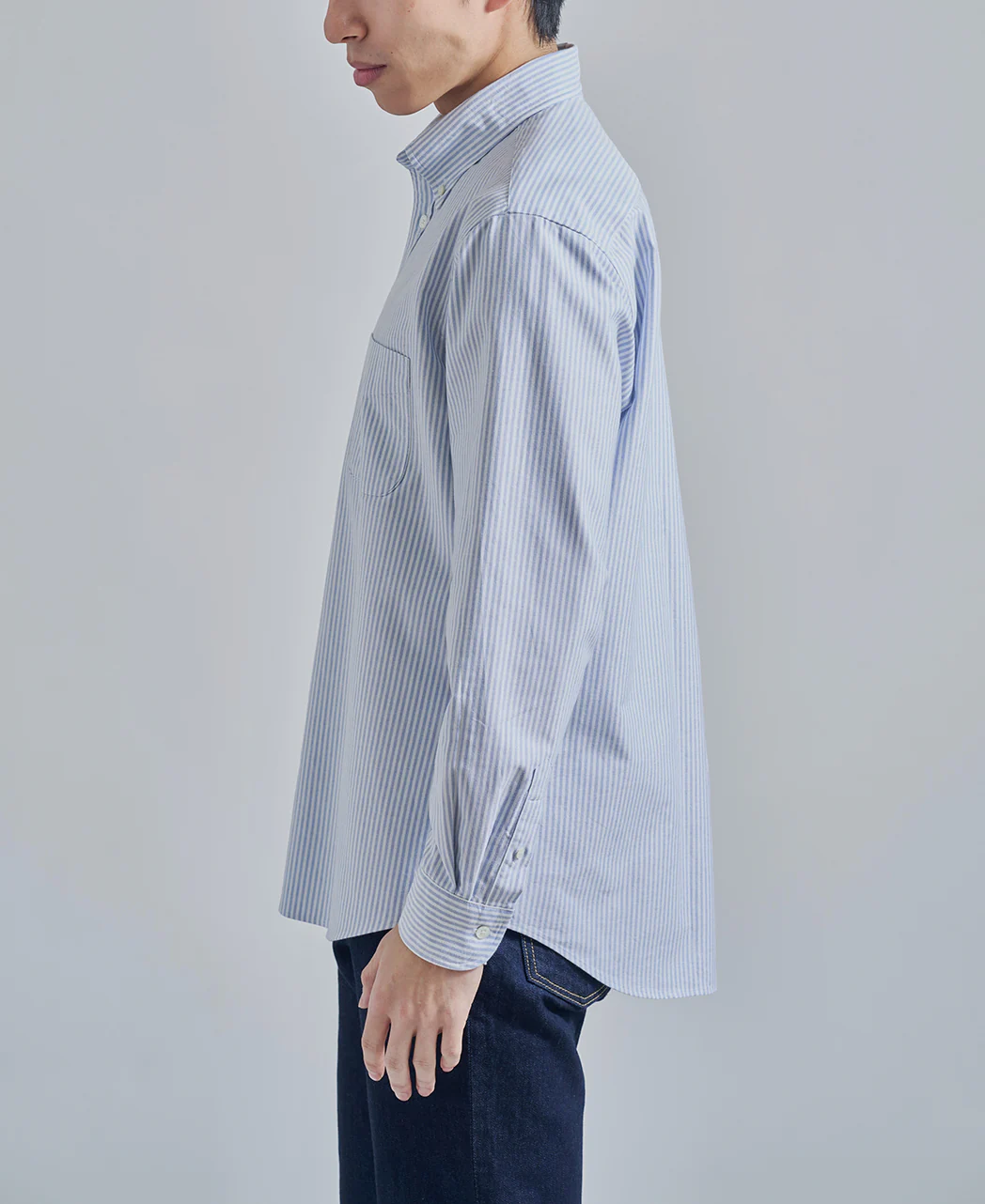 Casual Button Down Oxford Stripe - Image 3