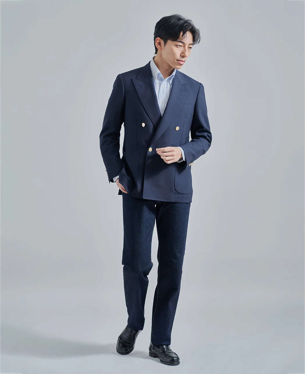 Casual Button Down Oxford Stripe - Image 6