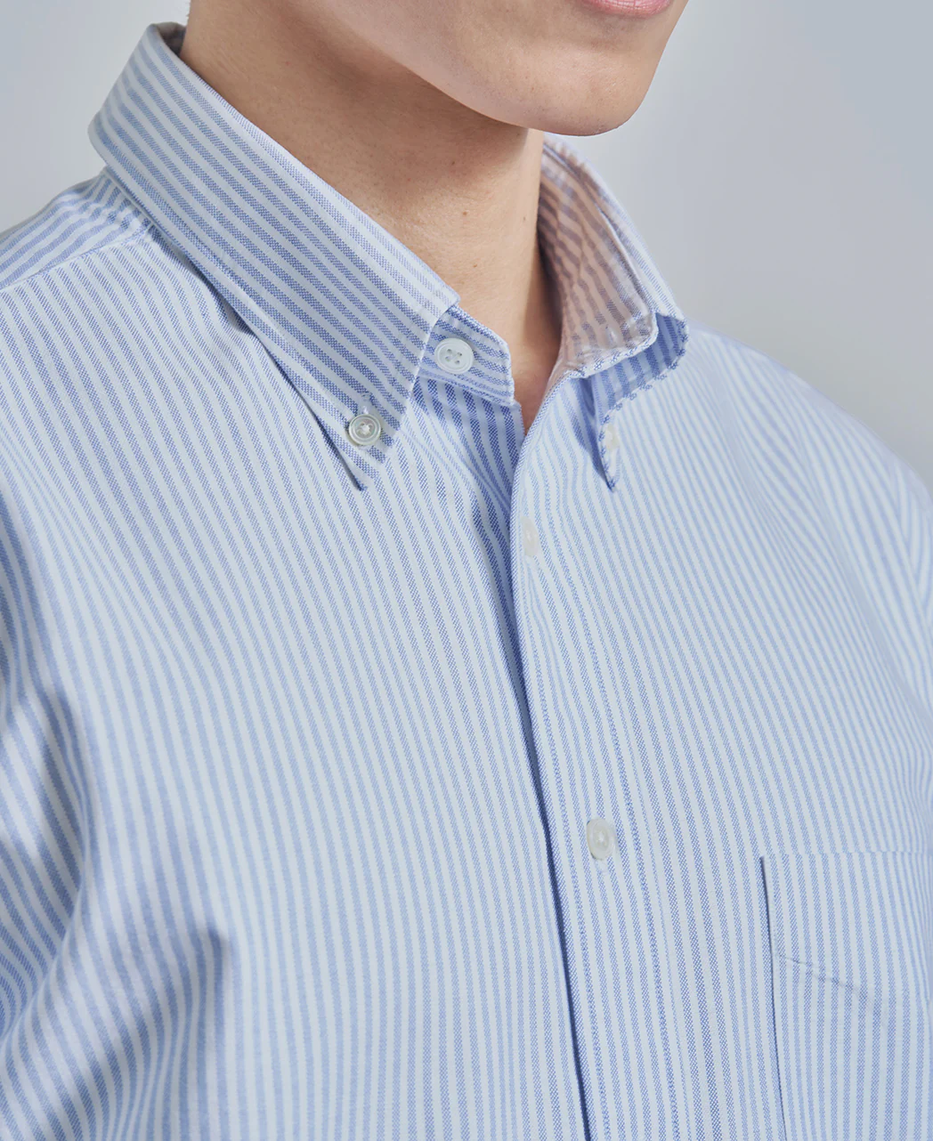 Casual Button Down Oxford Stripe - Image 7