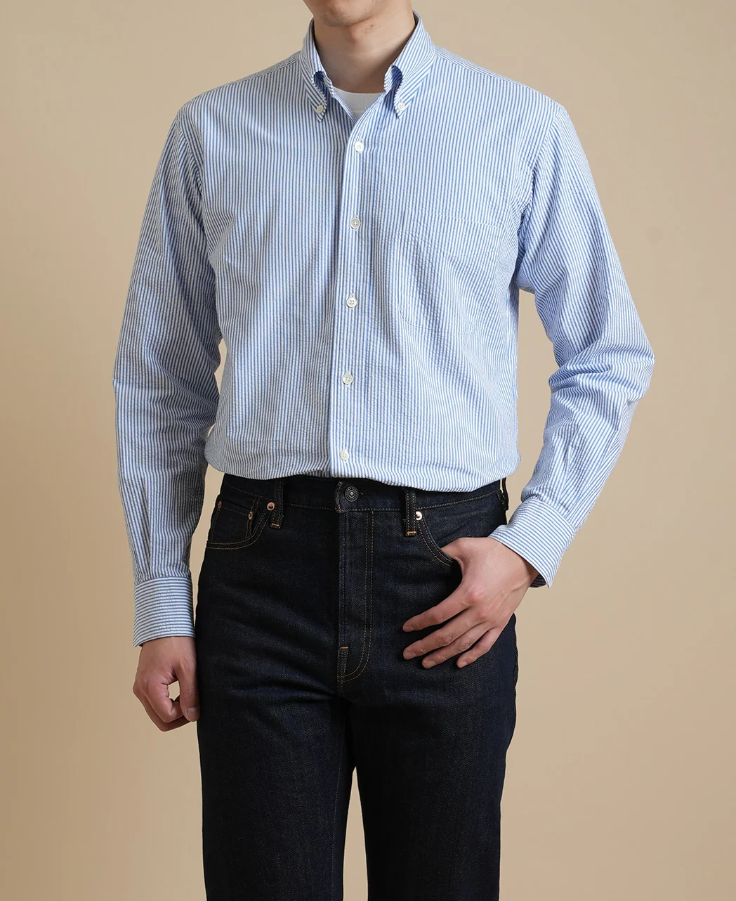 VINTAGE IVY BUTTON-DOWN SEERSUCKER STRIPE - Image 2