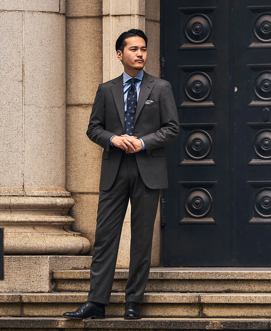TOKYO SLIM FIT -  Italian Spread Sea Island Cotton Herringbone - Image 4