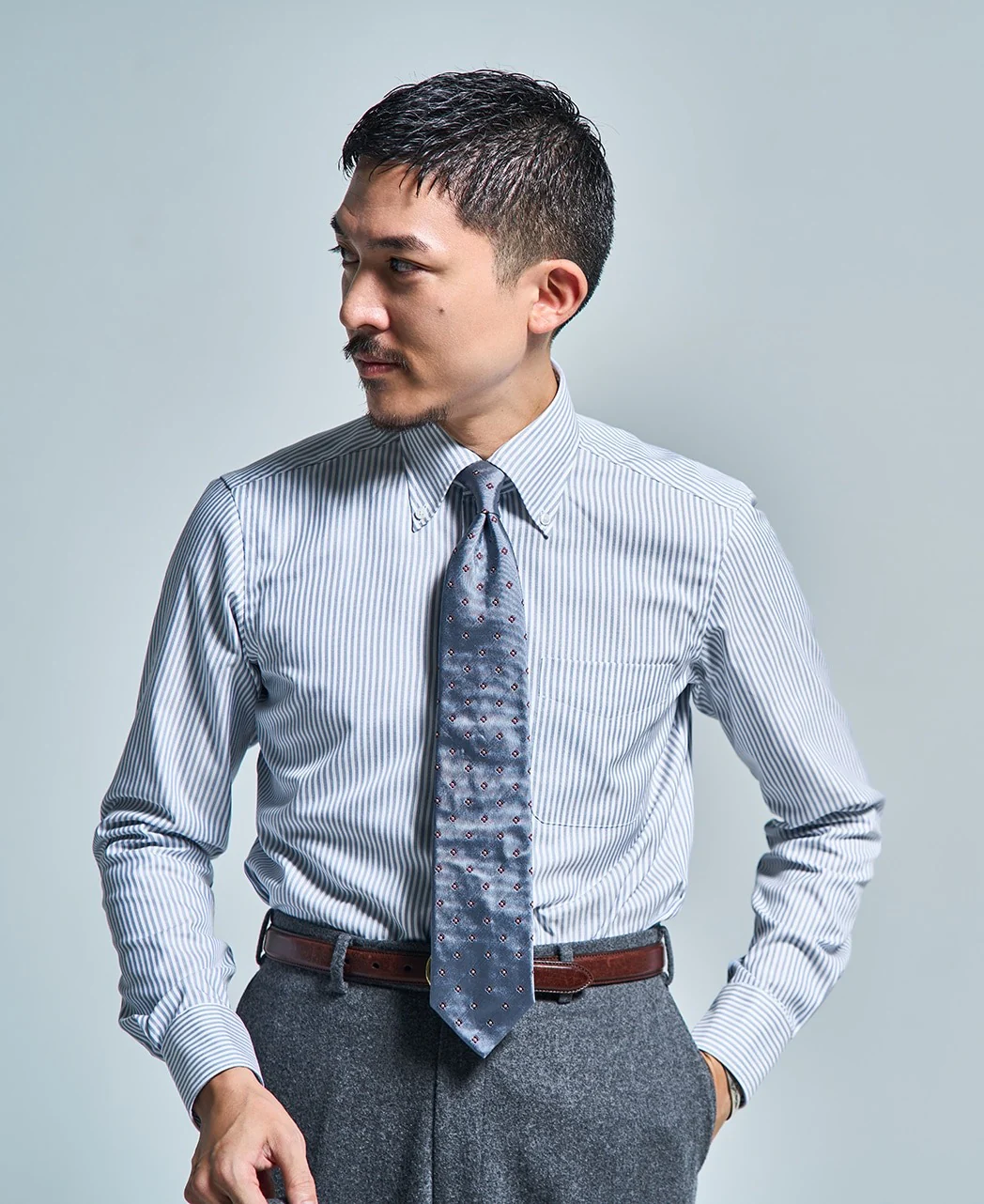 TOKYO SLIM FIT - Button Down Giza 96 Pinpoint Oxford - Image 2