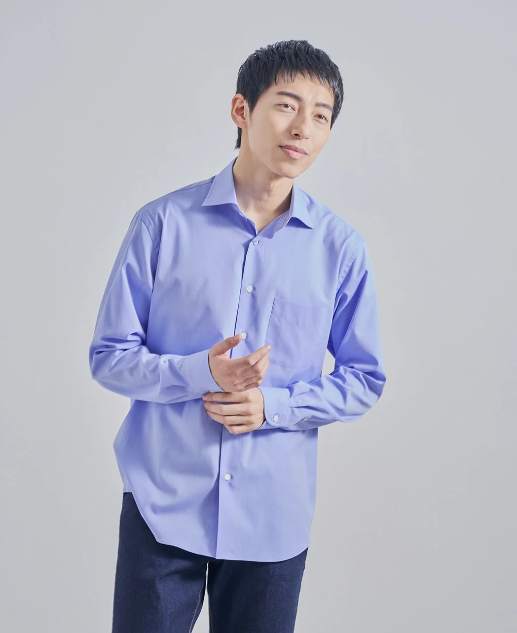 Casual Broadcloth Wide Collar Solid - Image 2