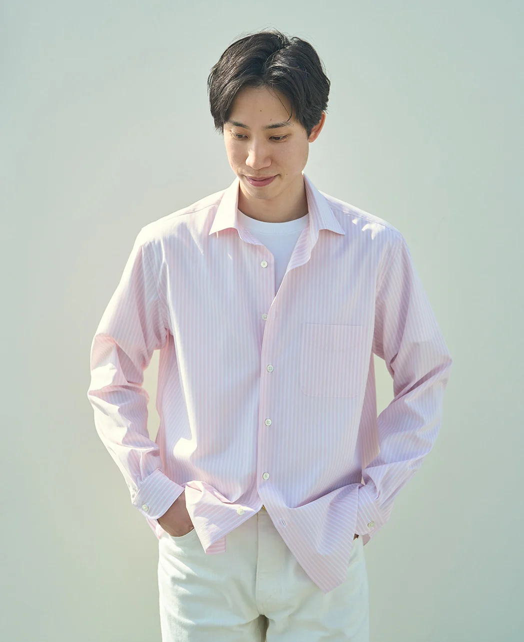 Casual Broadcloth Wide Collar Stripe - Image 7
