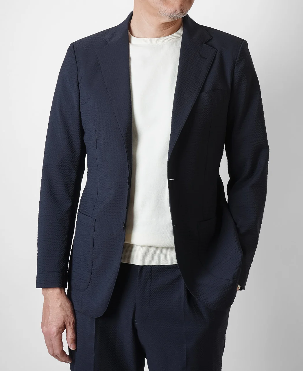 Lightweight Wool Seersucker Jacket - Image 9