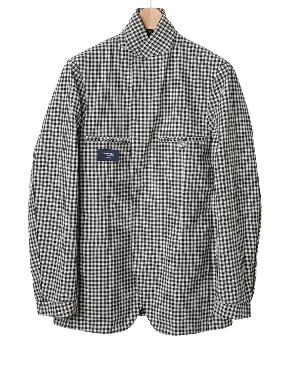 Lightweight Cotton Linen Jacket Gingham Check - Image 11