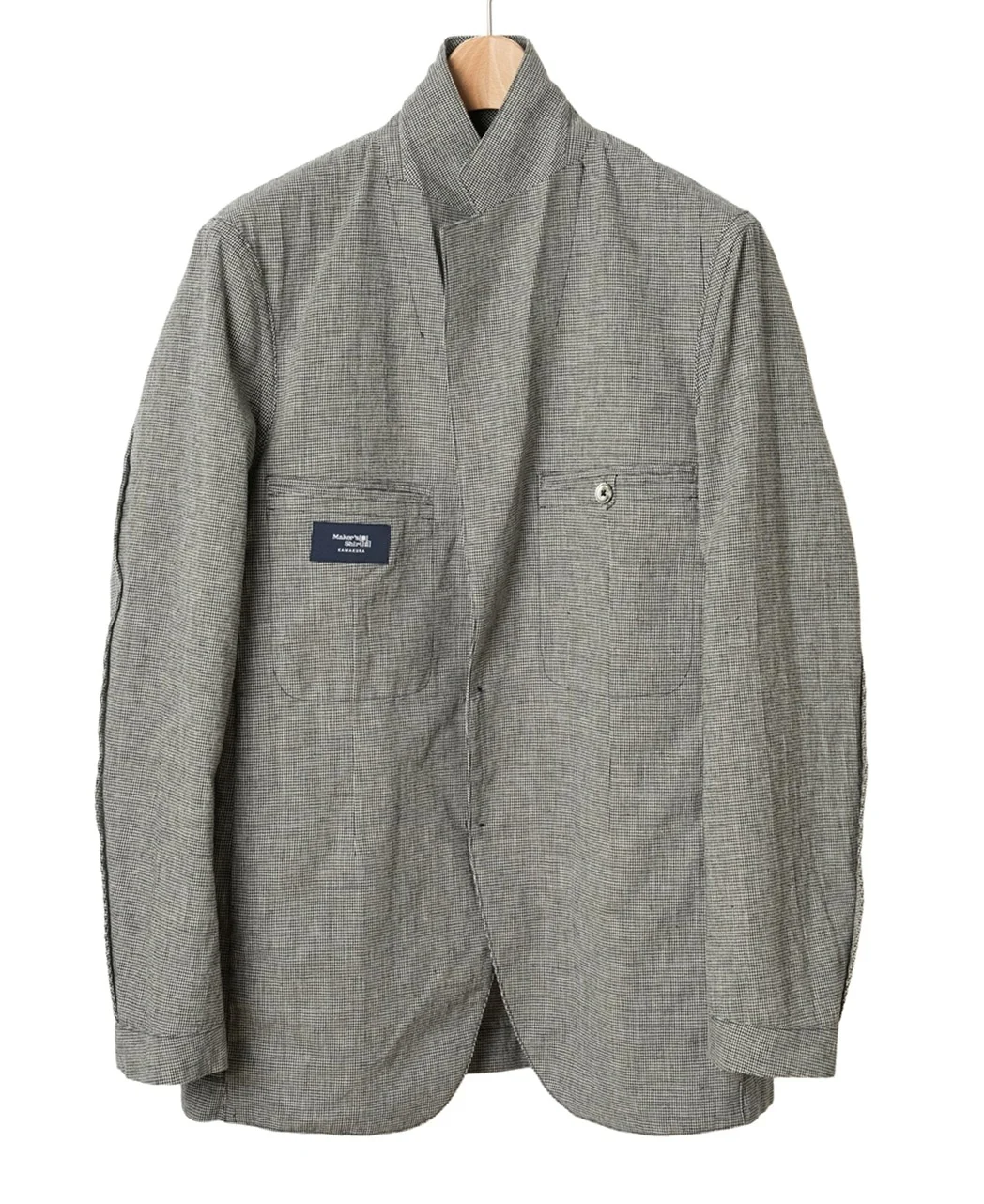 Lightweight Cotton Linen Jacket Gingham Check - Image 5