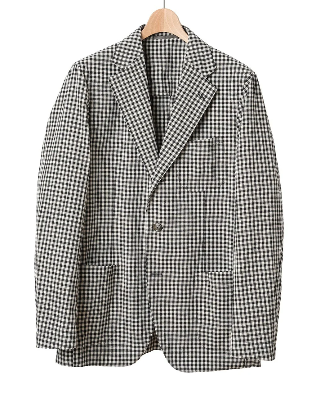 Lightweight Cotton Linen Jacket Gingham Check - Image 7