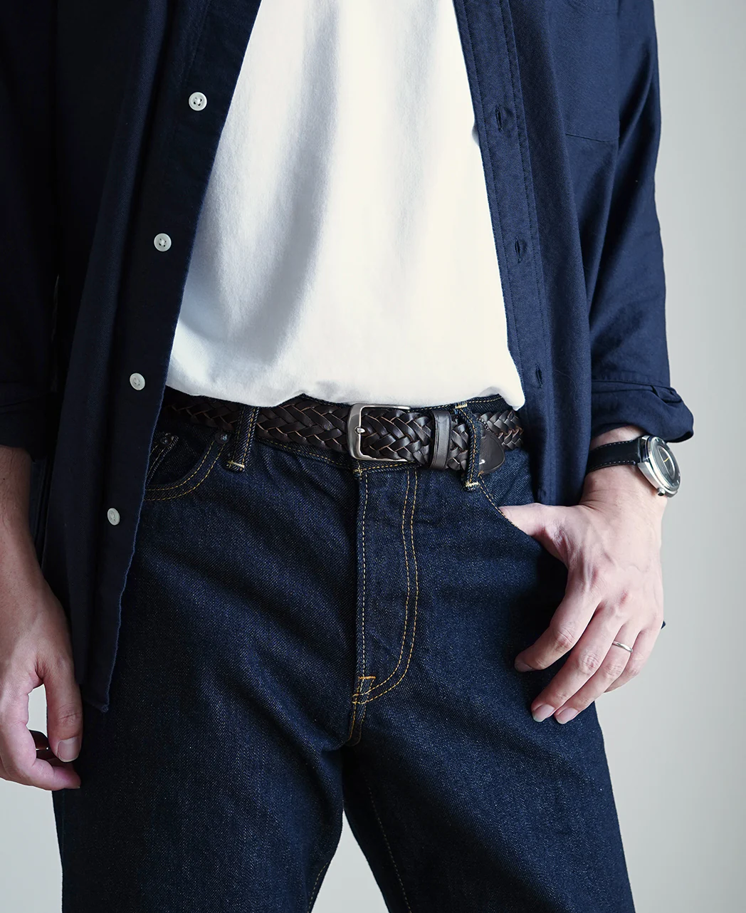 Leather Mesh Belt Chrome Excel - Image 4
