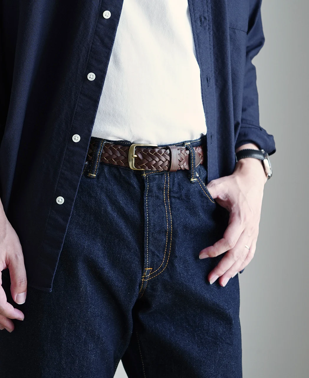 Leather Mesh Belt Chrome Excel - Image 8