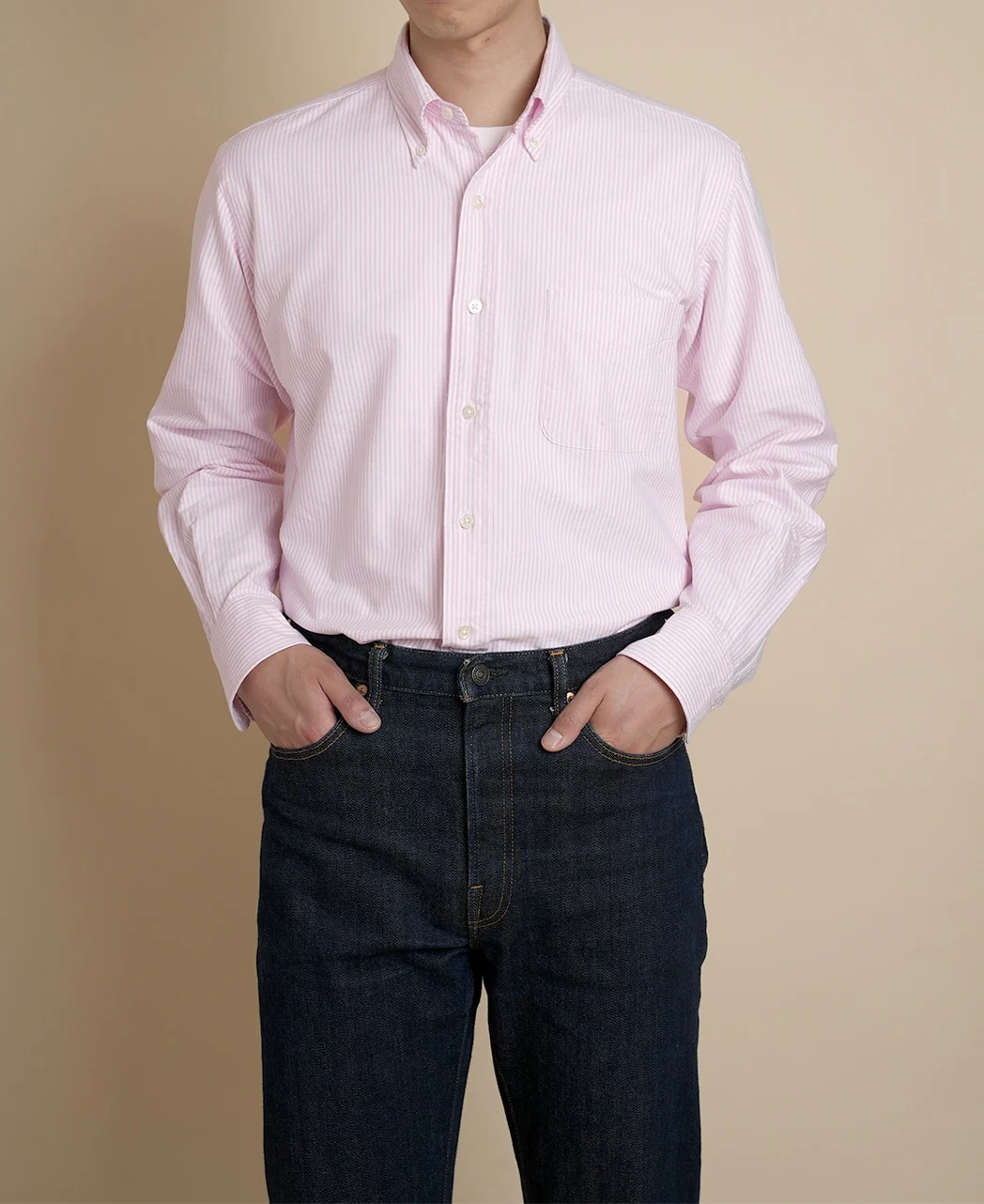 VINTAGE IVY  -  University Stripe Button Down Oxford - Image 3