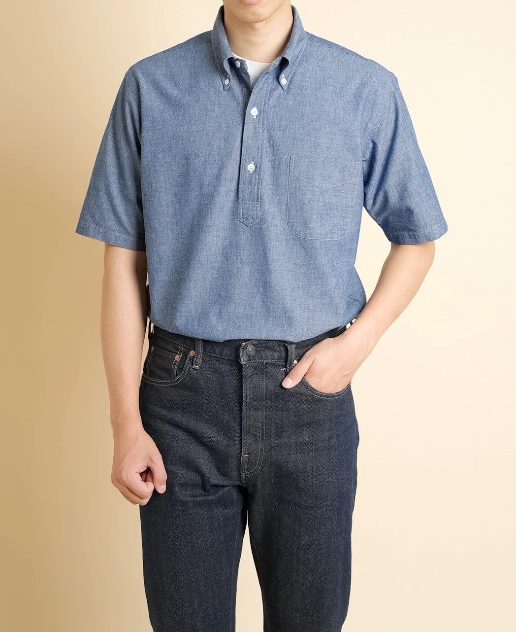 VINTAGE IVY BD POPOVER 5.5oz Blue Chambray - Image 2