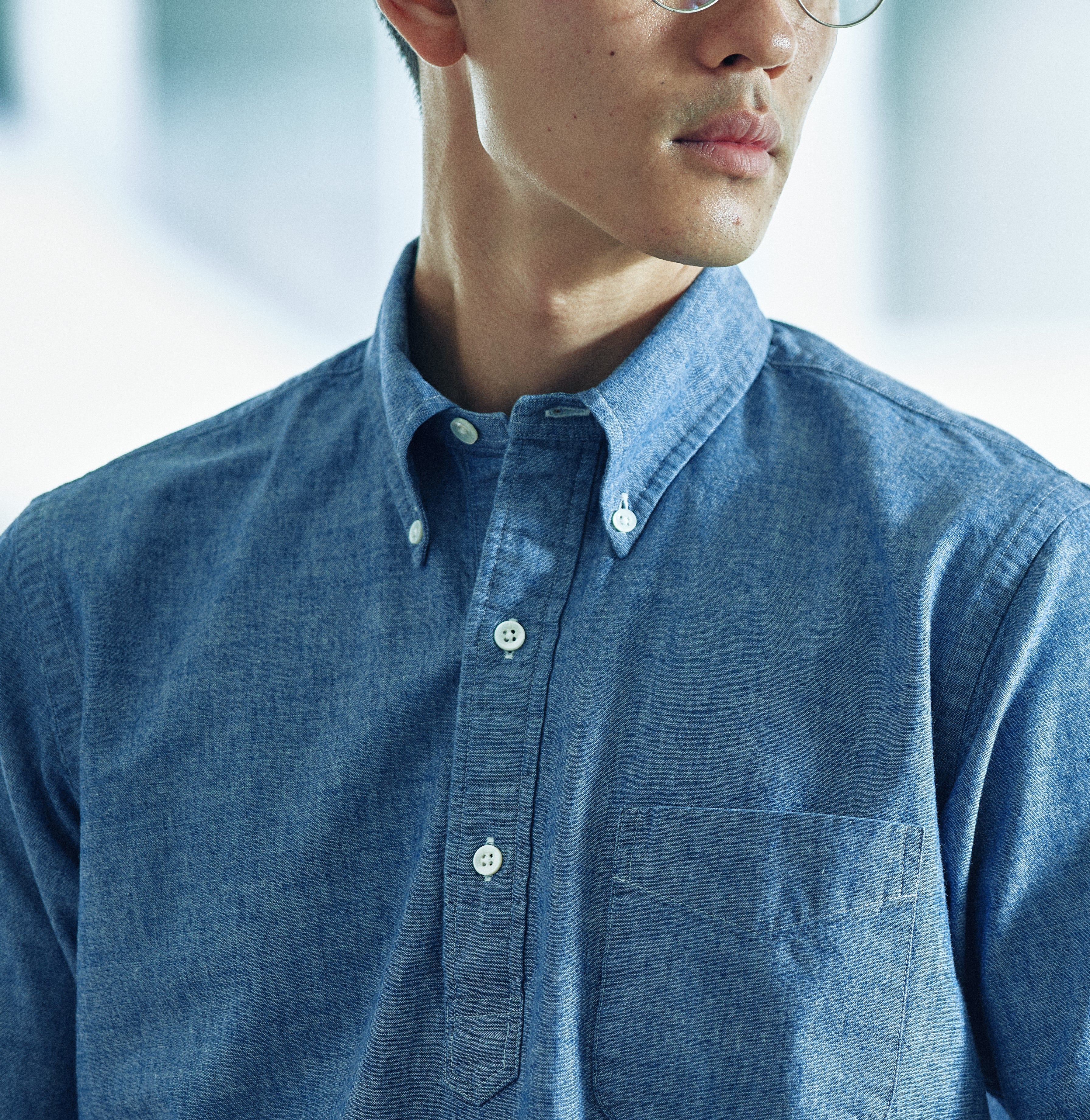 VINTAGE IVY BD POPOVER 5.5oz Blue Chambray - Image 8