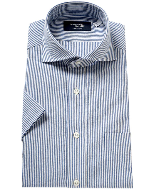 Short Sleeve Shirt - Cutaway Ice Cotton seersucker