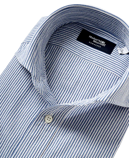 Short Sleeve Shirt - Cutaway Ice Cotton seersucker - Image 3