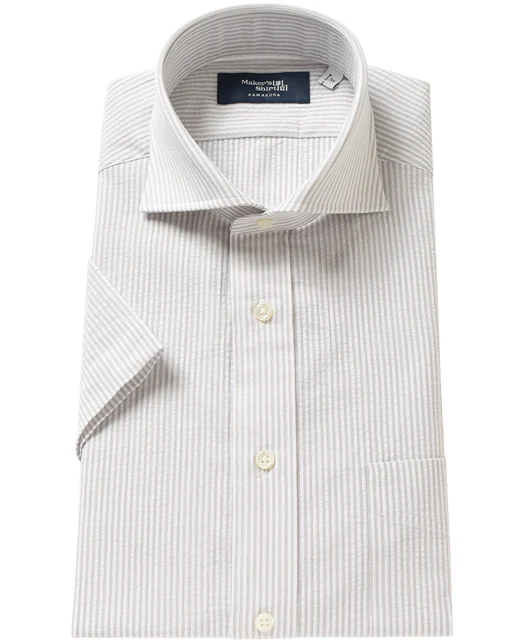 Short Sleeve Shirt - Cutaway Ice Cotton seersucker - Image 4