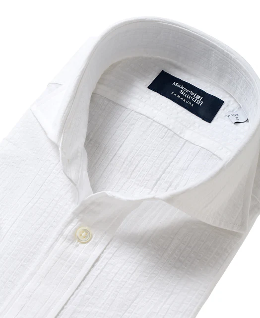 Short Sleeve Shirt -  Cutaway Ice Cotton seersucker - Image 3