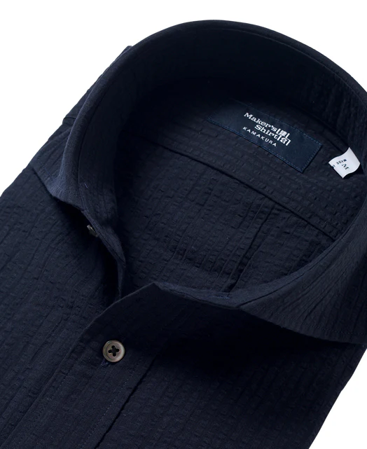 Short Sleeve Shirt -  Cutaway Ice Cotton seersucker - Image 8
