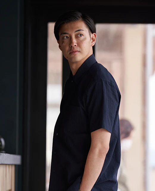 Short Sleeve Shirt - Open-collar ice cotton seersucker - Image 11