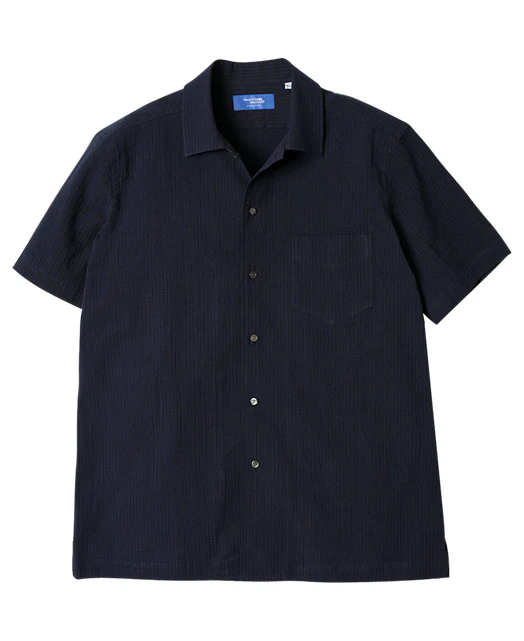 Short Sleeve Shirt - Open-collar ice cotton seersucker - Image 7