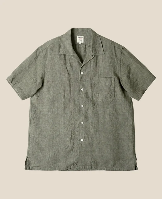 Shonan - Open-collar Extra-heavy Linen Shirt - Image 5