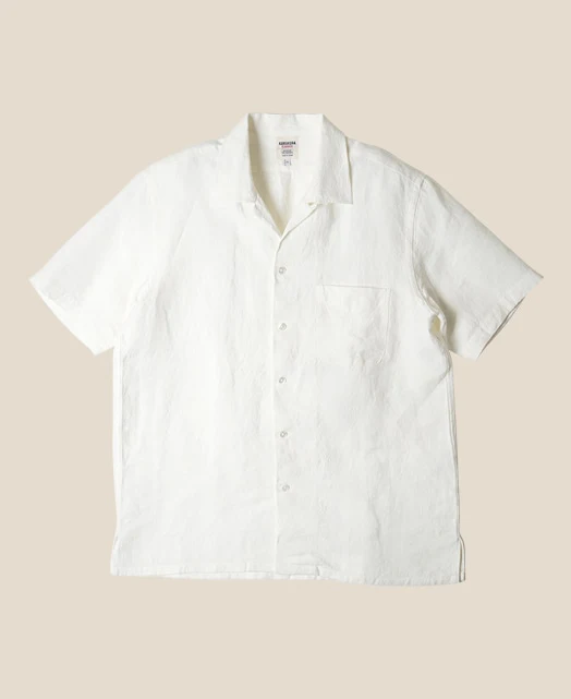 Shonan - Open-collar Extra-heavy Linen Shirt - Image 8