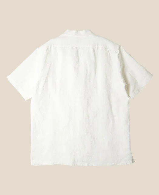Shonan - Open-collar Extra-heavy Linen Shirt - Image 9