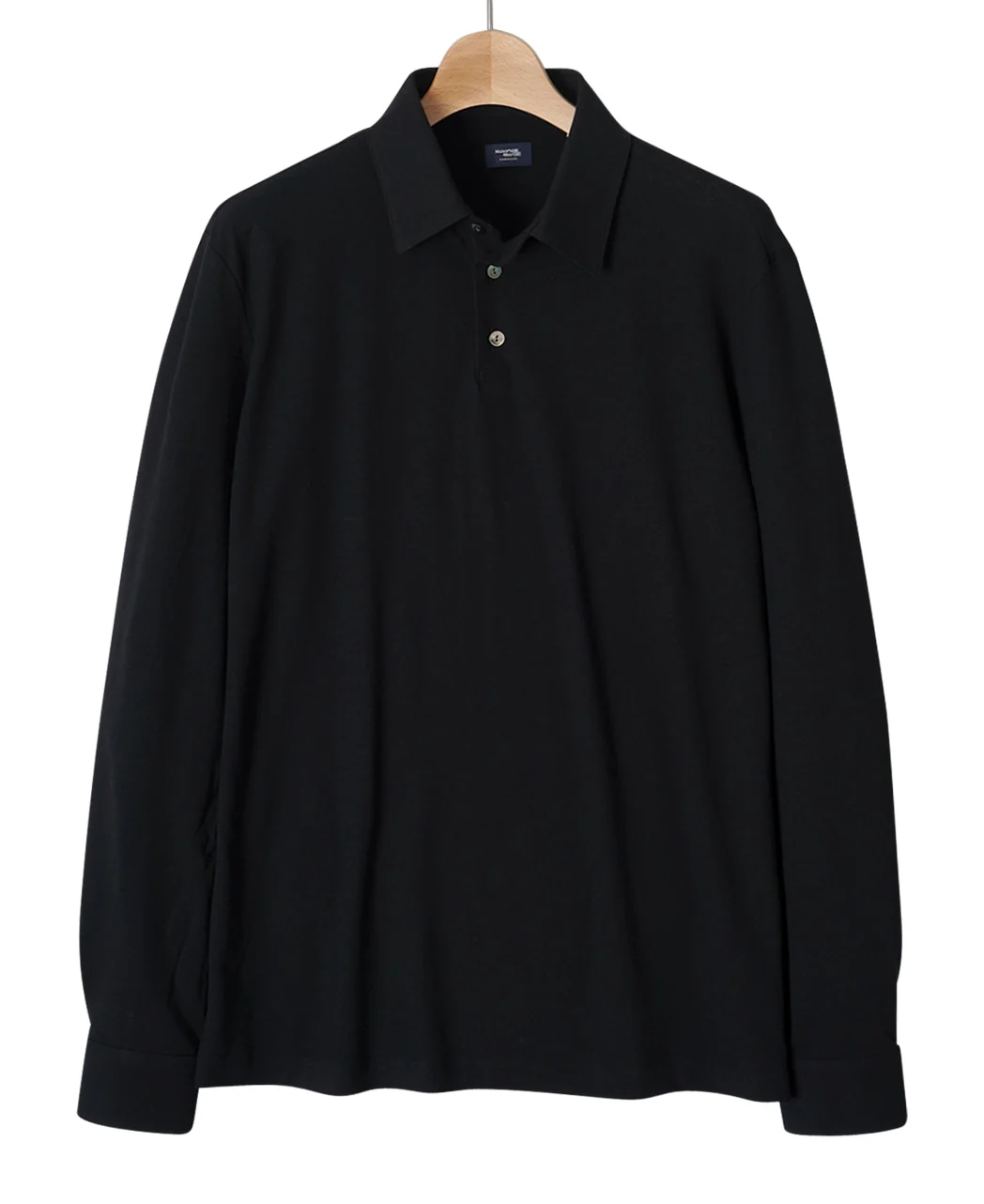 Long-sleeve high-twist cotton polo