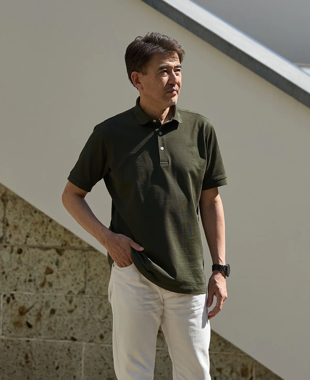 Ribbed Kanoko Knit Polo Shirt - Image 5