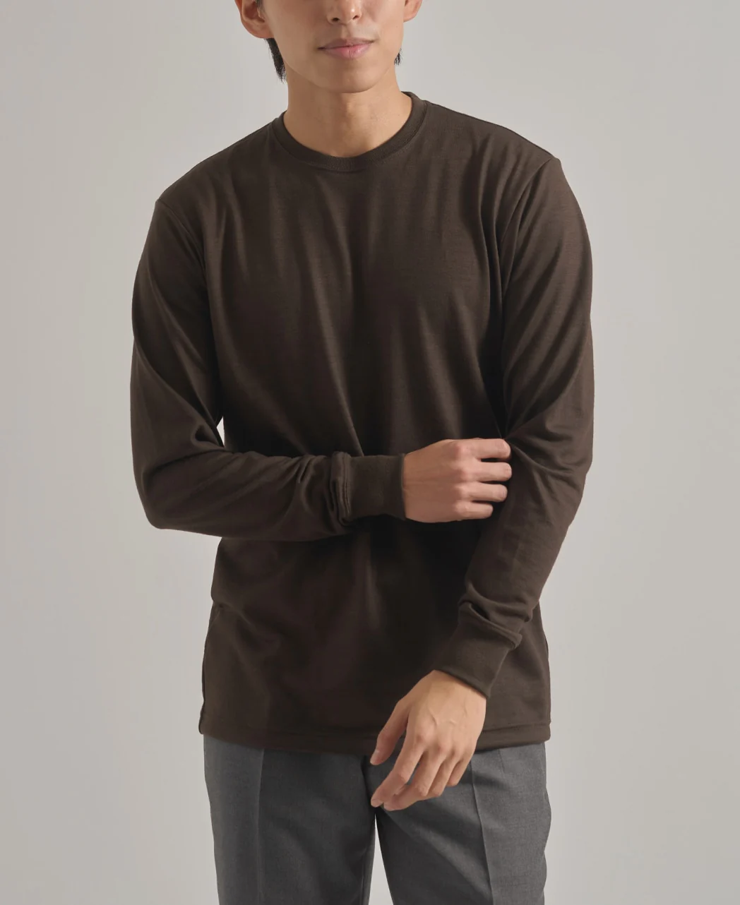 Merino Wool Crew Neck Long-Sleeve T-Shirt - Image 17